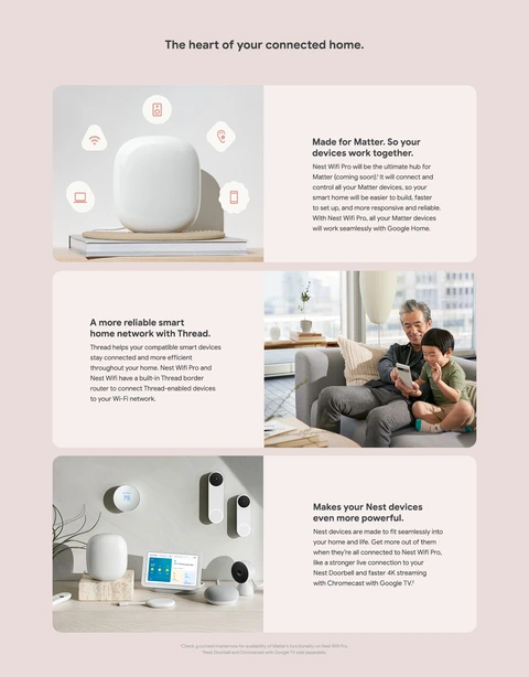 Google Nest AX Tri Band Mesh WiFi 6E System, Snow, 2/Pack Google Nest AX Tri Band Mesh WiFi 6E System, Snow, 2/Pack