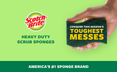 Scotch-Brite Heavy Duty Scrub Sponges, 3 Scrubbing Sponges 