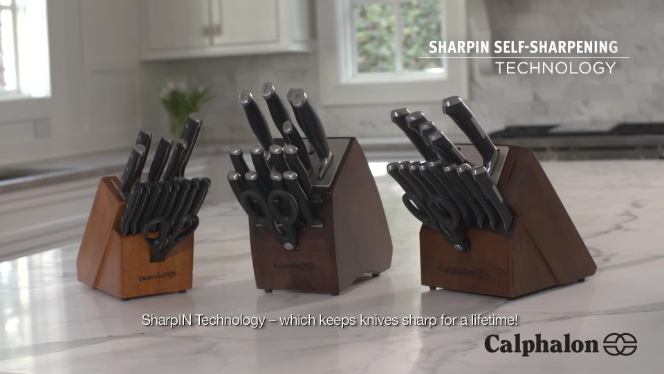 Calphalon 15-Piece Classic Self-Sharpening Stainless Steel Knife Block Set