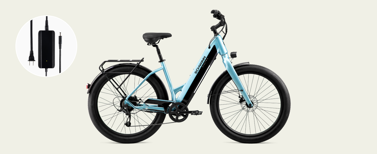 Schwinn Adult Coston 27.5” DX Step-Thru Electric Hybrid Bike