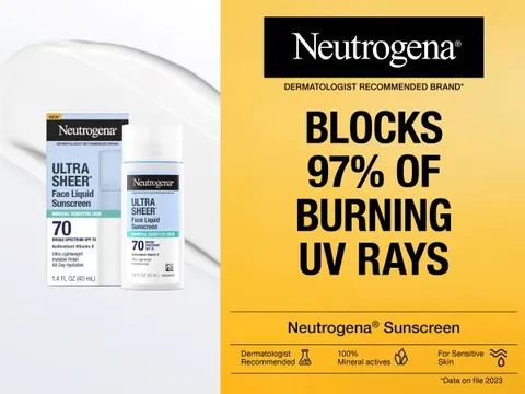 Neutrogena sunscreen, blocks 97% of burning UV rays