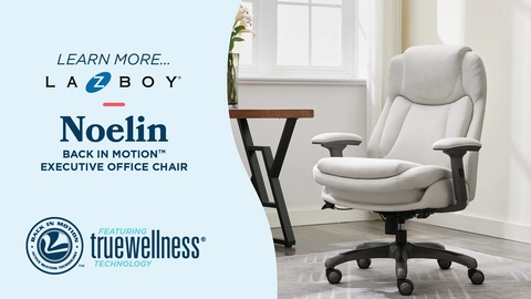 La-Z-Boy Noelin Ergonomic Fabric Swivel Task Chair, Cream (52703