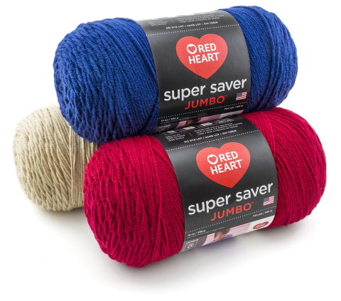 Red Heart Super Saver Jumbo #4 Medium Acrylic Yarn, Soft White 14oz/396g,  744 Yards 
