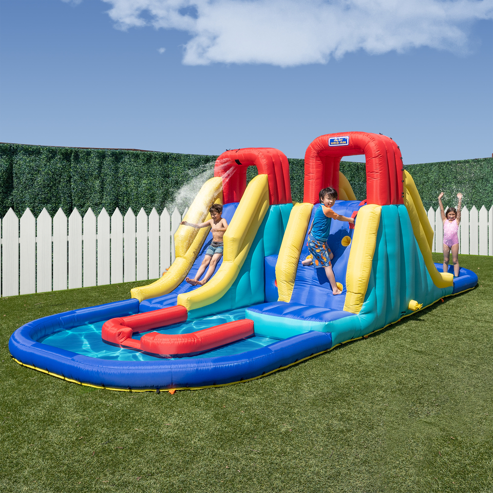Sportspower Racetrack Inflatable Water Slide with Electric Air Blower ...