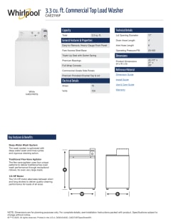 Reviews for Whirlpool 3.3 cu. ft. White Commercial Top Load