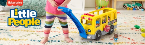 Autobús escolar amarillo grande de Little People de Fisher-Price | GTL68 | MATTEL
