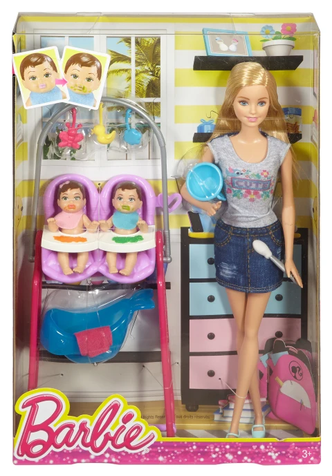 Barbie with twin babies hotsell