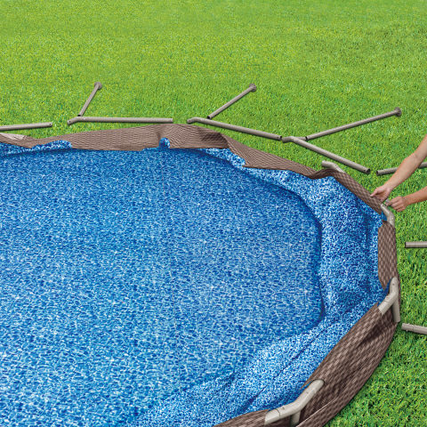 RAINDEWAY （22 Feet Round） Pool Cover with Ropes, (Suitable for