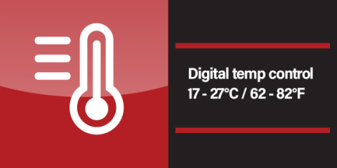 Icon showing heater temperature features