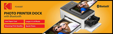 Kodak Dock Premium 4x6 Portable Instant Photo Printer, Bluetooth Edition, Full Color Photos, 4Pass & Lamination Process