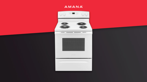 Cuisinière électrique Amana® avec températures Bake Assist, 30 po  YACR4303MFW - Meubles JPG