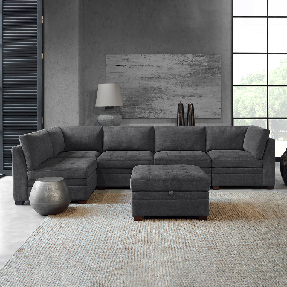 Thomasville Tisdale Fabric Sectional with Storage Ottoman Black Friday