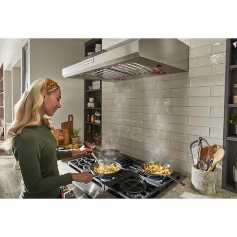 KitchenAid® 36 Black Stainless Steel with PrintShield™ Finish Wall Mount  Canopy Range Hood