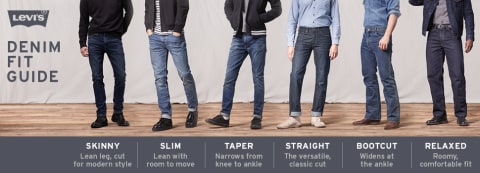 levis jeans style chart