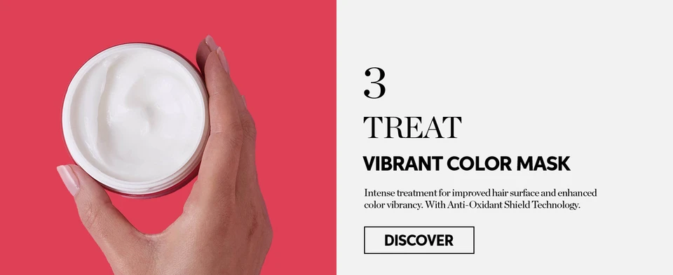 Intensely treat hair with vibrant color mask