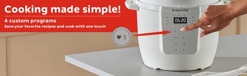 finger pointing on the instant pot display to save favorite meals