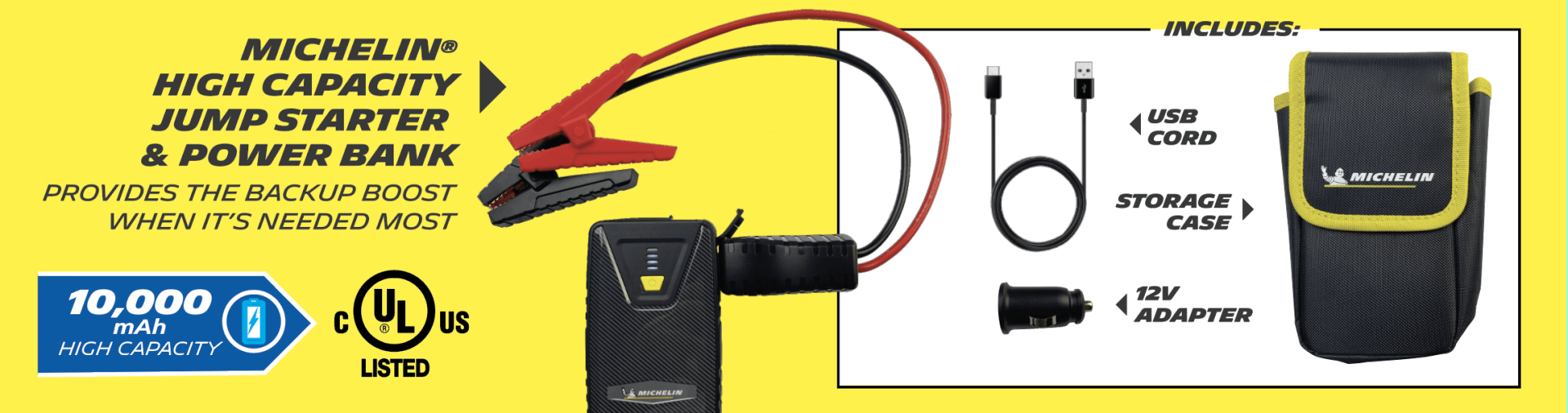 Michelin High Capacity Portable Jump Starter and Power bank