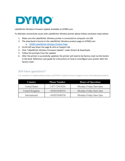dymo stamps printing problems