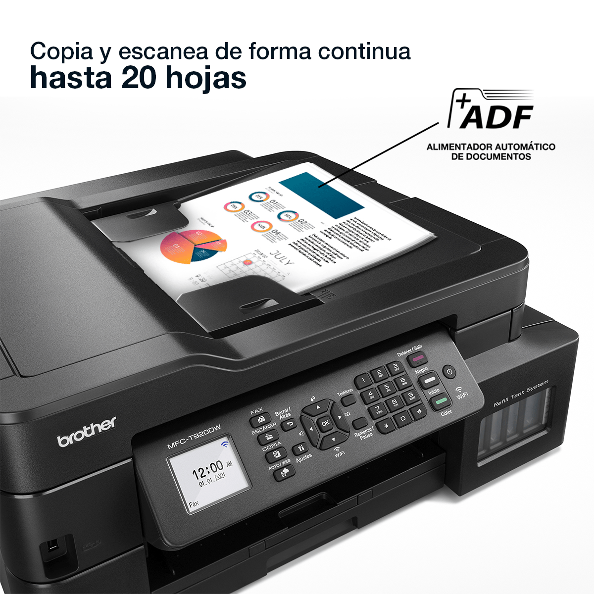 MFCT-920DW | Multifuncional de inyección de tinta a color MFC-T920DW  InkBenefit Tank con conectividad inalámbrica e impresión dúplex | Brother  México
