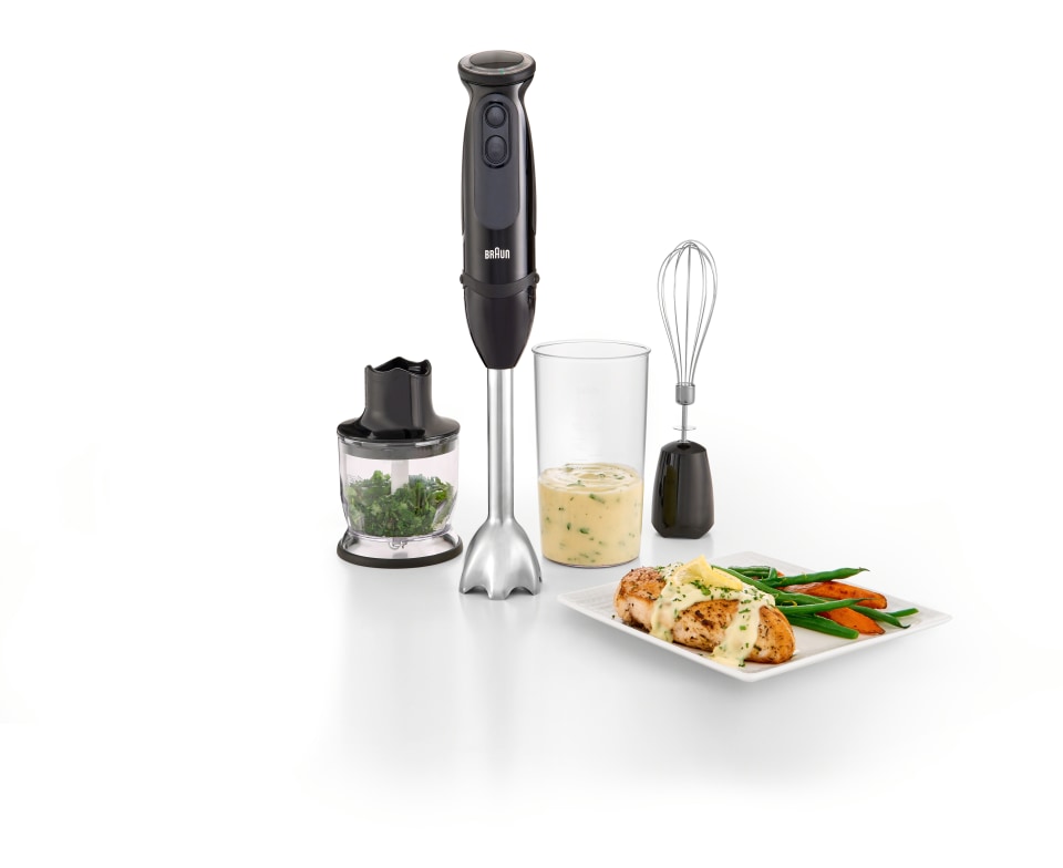 Braun Multi Quick 5 Varo Hand Blender with 21 Speeds, Whisk, and 1.5-Cup  Chopper 