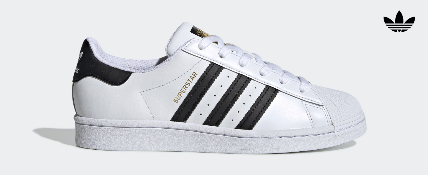 Adidas superstar shoes black and white on sale