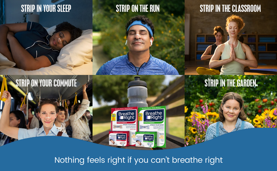 Breathe Right Extra Strength Nasal Strips 72 ct Sensitive Skin PREM