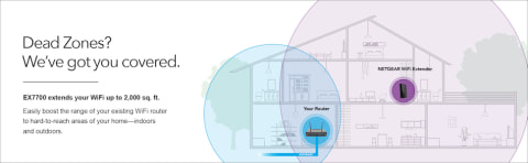 NETGEAR WiFi Mesh Range Extender EX7700 - Coverage up to 2300 sq.ft. and 45  devices with AC2200 Tri-Band Wireless Signal Booster & Repeater (up to