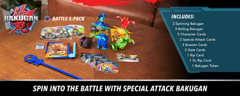 Bakugan Battle 5-Pack, Special Attack Ventri, Dragonoid, Bruiser, Trox,  Smoke; Customizable, Spinning Action Figures, Kids Toys for Boys and Girls  6 and up