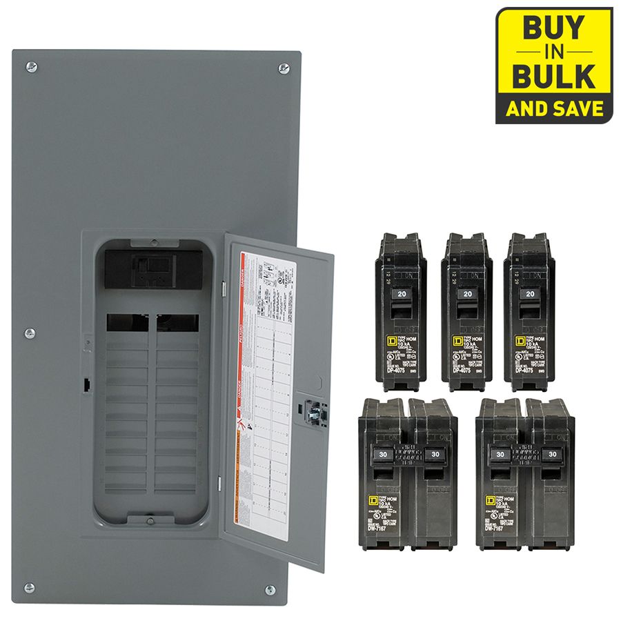 Square D Indoor Main Breaker 100 Amp 20-Space 40-Circuit Plug-On Neutral 