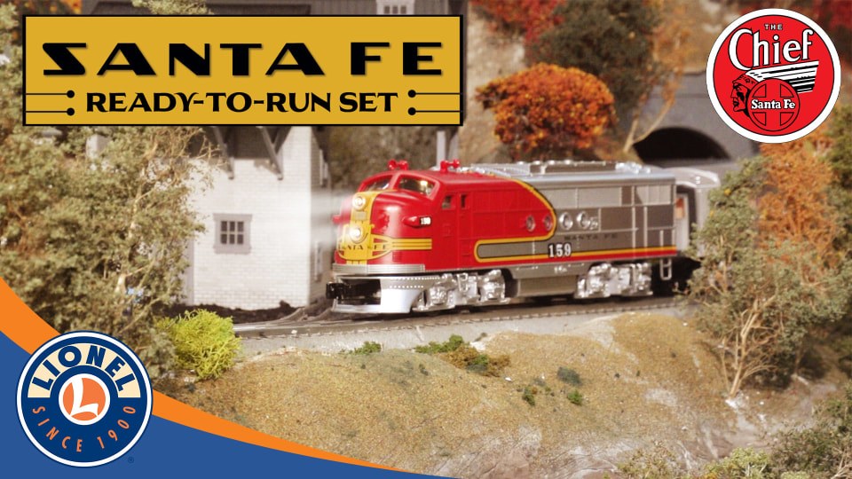 thumbnail video image 2 of Lionel O Gauge Santa Fe Super Chief Electric Model Train Set with Remote and Bluetooth Capability, 2 of 14