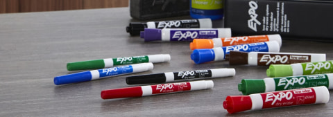Expo Part # SAN80002 - Expo 12 Low Odor Dry Erase Markers Chisel Tip In Red  - Markers & Highlighters - Home Depot Pro