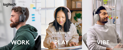 Logitech Zone | Dell Vibe Wireless - USA Rose Headset 100