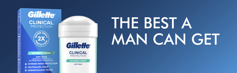 Gillette Antiperspirant Deodorant for Men, Clinical Soft Solid, Ultimate  Fresh, 72 Hr. Sweat Protection, 2.6 oz 