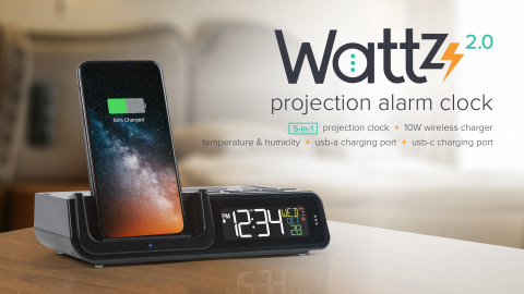 Wattz 2.0 Projection Alarm Clock 