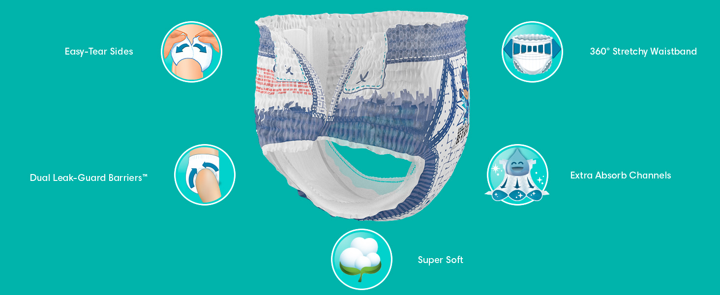 Pampers Easy-Ups <br>Training Pants - Girls<br> Size 4t-5t, 156/Case  <br>Pampers Easy-Ups <br>Training-Pants-Girls-4t-5t
