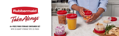 Rubbermaid TakeAlongs 3.7 C. Clear Square Divided Food Storage Container  with Lids (3-Pack) - Groom & Sons' Hardware