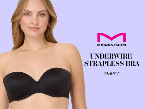 Maidenform Love The Custom Lift Multiway Womens Medium Support Demi Push Up  Strapless Strapless Bra 09417