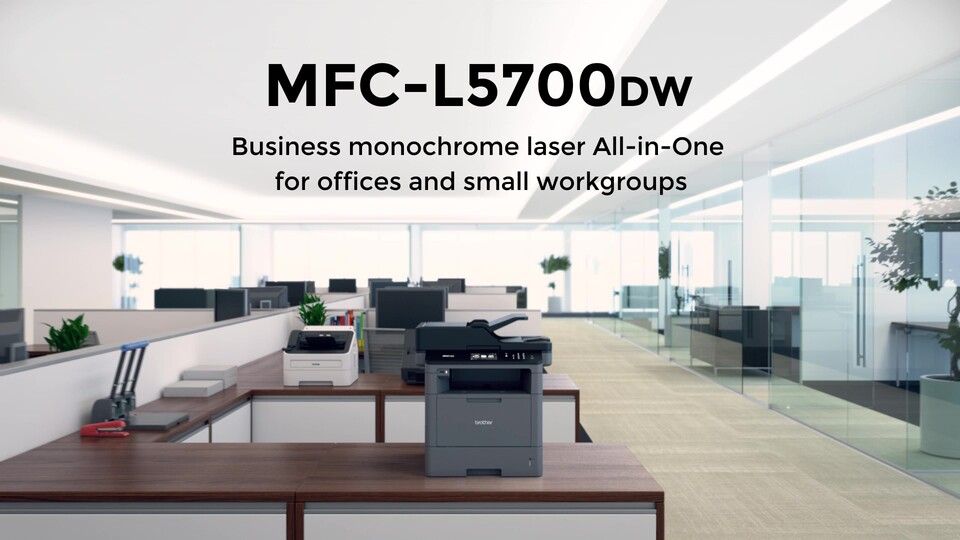 Brother Monochrome Laser Multifunction Copier and Printer, DCP-L5500DN,  Flexible Network Connectivity, Duplex Printing, Mobile Printing & Scanning  