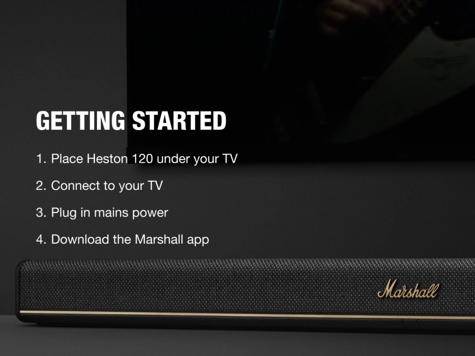 Marshall Heston 120 5.1.2 Channel Soundbar with Dolby Atmos