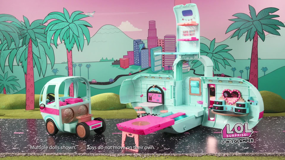 thumbnail video image 2 of LOL Surprise 2-in-1 Glamper Fashion Camper With 55+ Surprises, Great Gift for Kids Ages 4 5 6+, 2 of 7