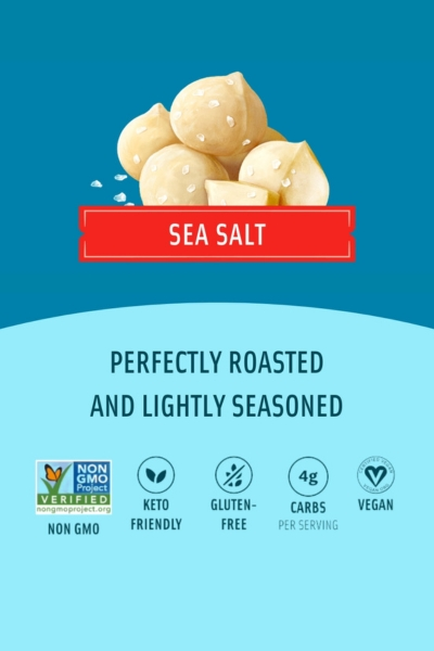 Mauna Loa Sea Salt Macadamia Nuts 4oz Bag, Dry Roasted, Crunchy