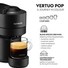 Nespresso Vertuo Pop+ Coffee Machine with Aeroccino Frother by De'Longhi Liquorice Black