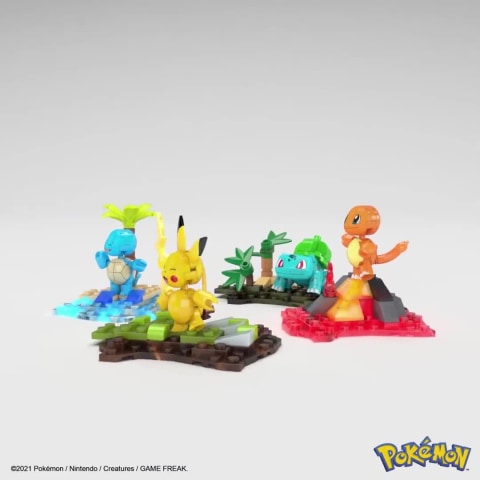 MEGA Pokémon Building Toy Kit Kanto Region Team With 4 Figures (130 Pieces)  For Kids