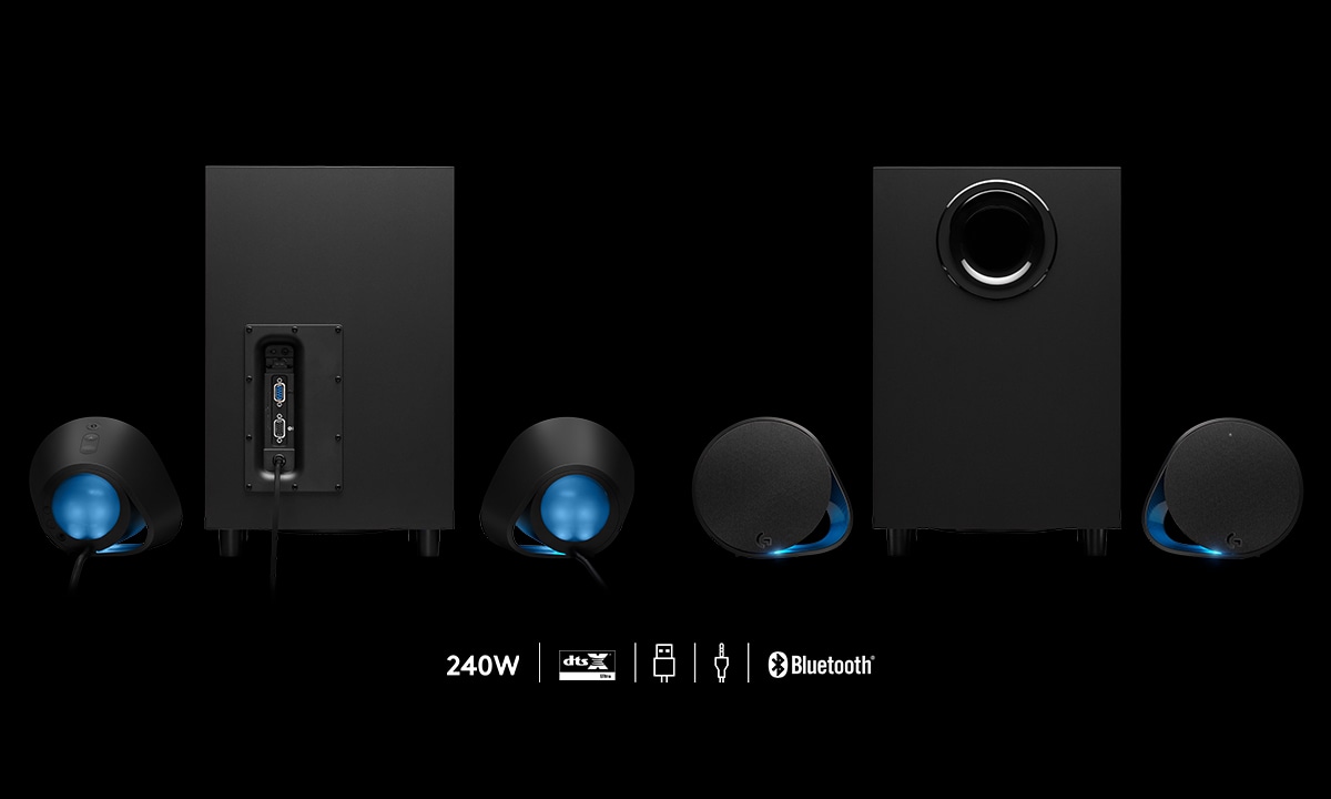 Logitech G560 Bluetooth Gaming Speaker System with RGB lighting - Black