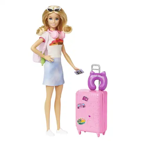 Barbie Doll and Accessories Malibu Travel Set with Puppy and 10 Pieces Including Working Suitcase Toys R Us Canada