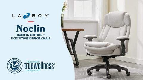 La-Z-Boy Noelin Ergonomic Fabric Swivel Task Chair, Cream (52703