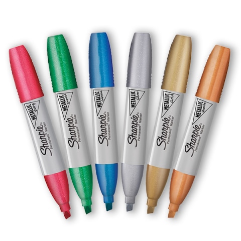 SHARPIE Metallic Permanent Markers, Chisel Tip, Assorted Colors, 3 Count