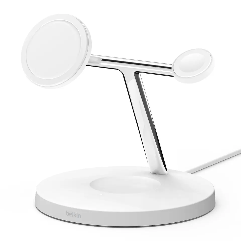 Belkin 3 in 1 MagSafe 充電器　モデルWIZ009 ホワイト Belkin MagSafe 3 in 1 Wireless Charging Stand 2ND GEN with Faster
