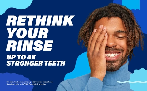 Fluoride mouthwash for bad breath, dry mouth and gums.