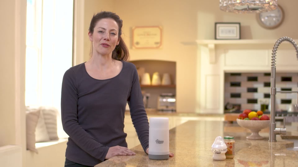 thumbnail video image 3 of Tommee Tippee Closer to Nature Portable Travel Baby Bottle and Food Warmer, Stainless Steel Flask, 3 of 11